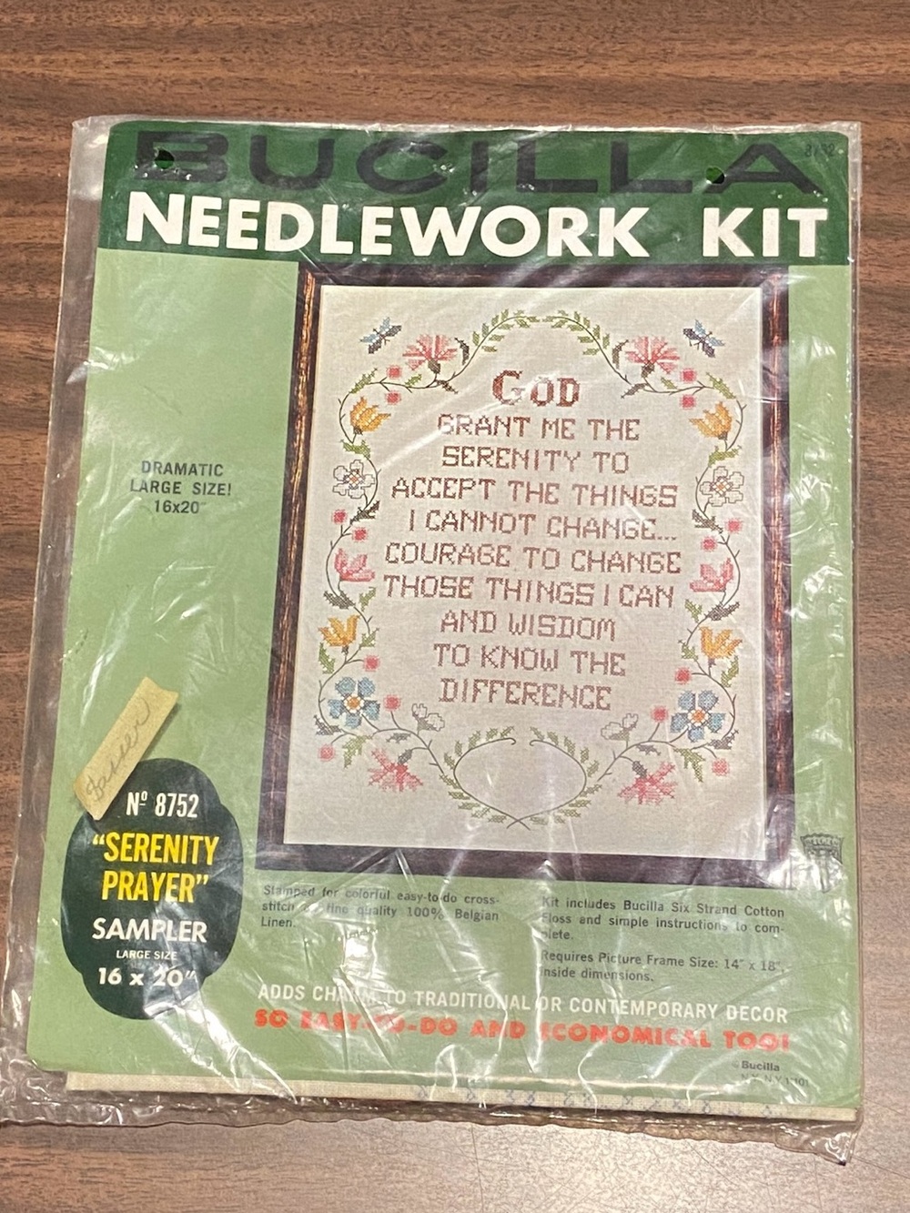 Bucilla Large Needlework Kit "Serenity Prayer" In Original Package